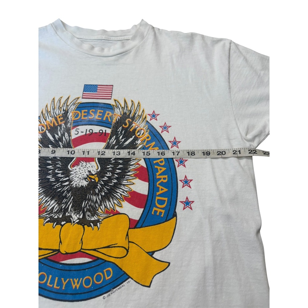 Vintage 1991 Desert Storm Single Stitch Tee Thrashed Eagle USA T-shirt - Picture 4 of 10